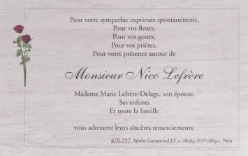 Photo 54 carte remerciements